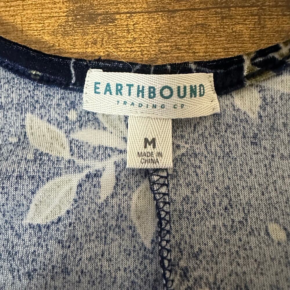 Earthbound Velvet Floral Wide Leg Jumpsuit Boho Loose Comfy Medium EUC - Picture 5 of 5